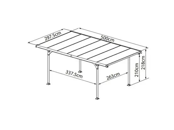 Carport polycarbonate aluminium gris anthracite – PALRAM photo 5