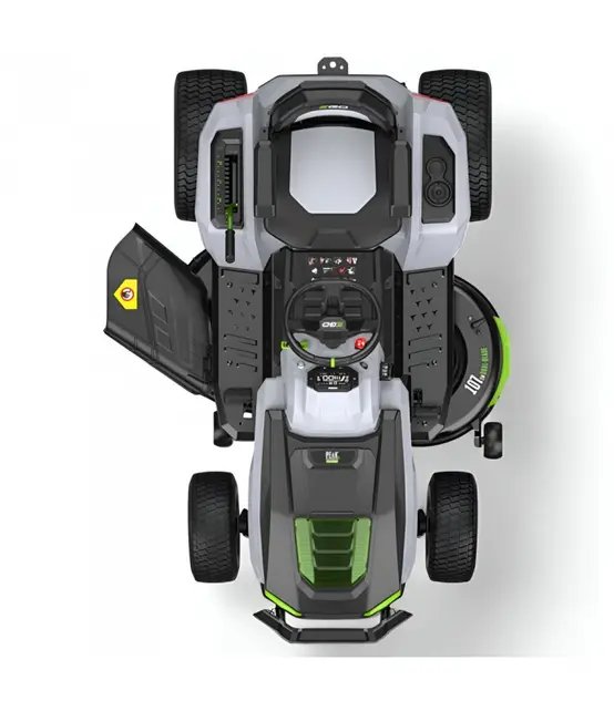 Tondeuse électrique autoportée avec pack batteries 15 Ah et chargeur mural, coupe mulching 107 cm - EGO TR4201E photo 5