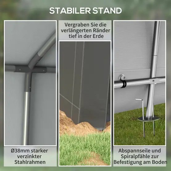 Garage tente PE 3 x 3 m gris foncé abri extérieur étanche pour moto et matériel - ComfortXL Outdoor Living photo 7