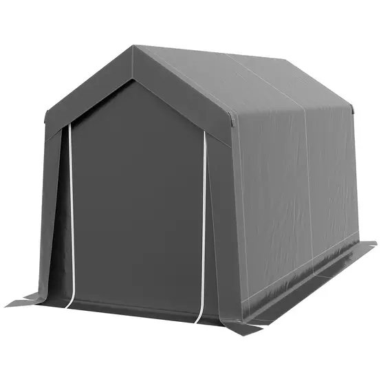 Tente garage PE gris 210 x 360 x 235 cm pour moto tondeuse avec fenêtre ventilée - ComfortXL Outdoor Living photo 2