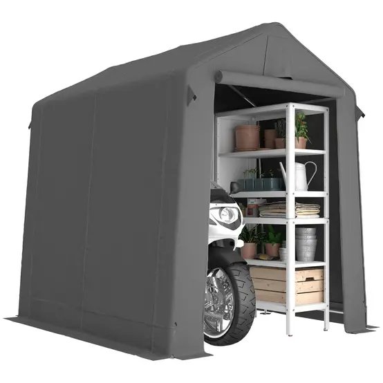 Tente garage polyester 190 x 230 cm gris foncé pour vélos et outils protection UV - ComfortXL Outdoor Living