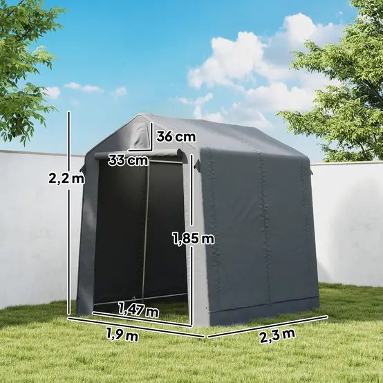Tente garage polyester 190 x 230 cm gris foncé pour vélos et outils protection UV - ComfortXL Outdoor Living photo 5