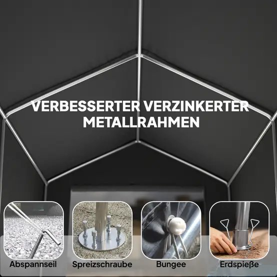 Tente garage polyester 190 x 230 cm gris foncé pour vélos et outils protection UV - ComfortXL Outdoor Living photo 6