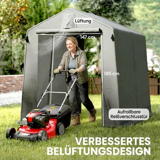 Tente garage polyester 190 x 230 cm gris foncé pour vélos et outils protection UV - ComfortXL Outdoor Living photo 8