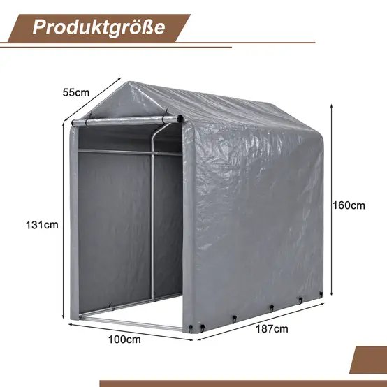 Abri vélo extérieur PE 100 x 187 x 160 cm avec cadre acier galvanisé étanche UV - ComfortXL Outdoor Living photo 2