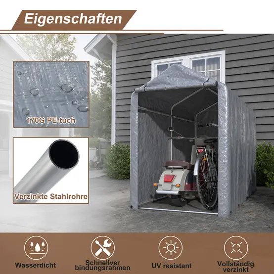 Abri vélo extérieur PE 100 x 187 x 160 cm avec cadre acier galvanisé étanche UV - ComfortXL Outdoor Living photo 3