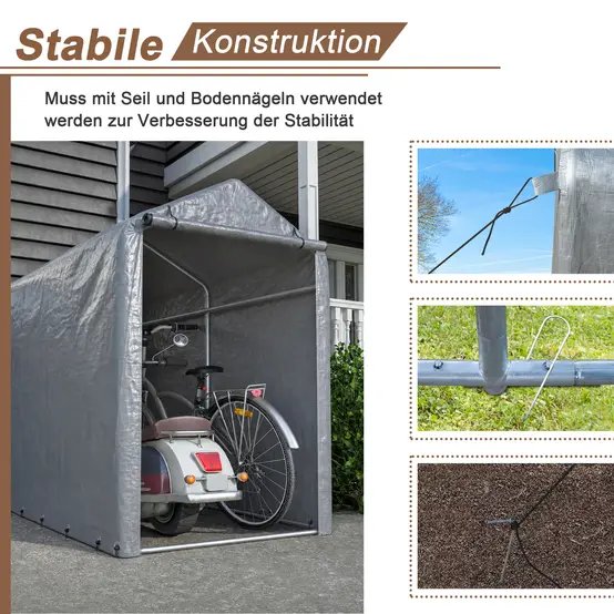 Abri vélo extérieur PE 100 x 187 x 160 cm avec cadre acier galvanisé étanche UV - ComfortXL Outdoor Living photo 4