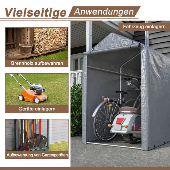 Abri vélo extérieur PE 100 x 187 x 160 cm avec cadre acier galvanisé étanche UV - ComfortXL Outdoor Living photo 6