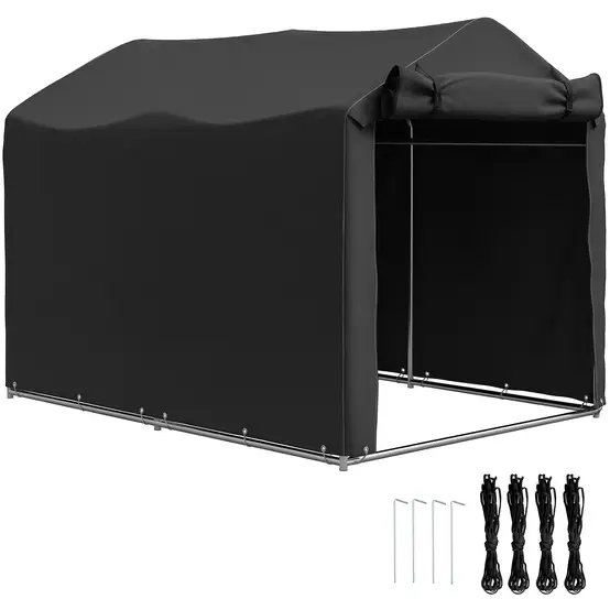 Tente garage PE noire 220 x 157 x 165 cm pour vélos moto et outils porte enroulable - ComfortXL Outdoor Living