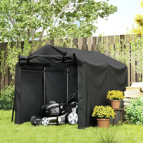 Tente garage PE noire 220 x 157 x 165 cm pour vélos moto et outils porte enroulable - ComfortXL Outdoor Living photo 4