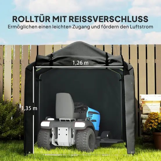 Tente garage PE noire 220 x 157 x 165 cm pour vélos moto et outils porte enroulable - ComfortXL Outdoor Living photo 8