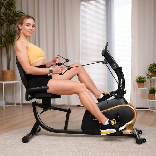 Vélo d’appartement semi-allongé HS-045L Volt Doré photo 3